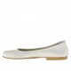 Bailarina para mujer en piel de color blanco perlado tacon 1 - Tallas disponibles:  32