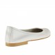 Bailarina para mujer en piel de color blanco perlado tacon 1 - Tallas disponibles:  32