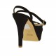 Sandale pour femmes avec courroie a la cheville en daim noir talon 11 - Pointures disponibles:  42