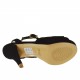 Sandalo da donna con cinturino alla caviglia e plateau in camoscio nero tacco 11 - Misure disponibili: 42