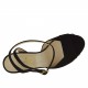 Sandale pour femmes avec courroie a la cheville en daim noir talon 11 - Pointures disponibles:  42