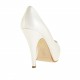 Damen Open Toe Pumps mit versteckt Plattform aus perlförmig Elfenbein Leder mit Absatz 10 - Verfügbare Größen:  45, 46