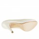 Scarpa da donna decoltè con plateau aperta in punta in pelle perlata colore avorio tacco 10 - Misure disponibili: 45, 46