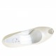Woman open toe pumps with hidden platform in pearled ivory leatherwith heel 10 - Available sizes:  45, 46