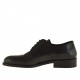 Men's derby laced shoe with captoe in black leather - Available sizes:  36