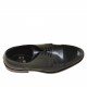 Herrenderbyschuh mit Kappe und Schnürsenkeln aus schwarzfarbigem Leder - Verfügbare Größen:  36