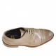 Men's laced derby shoe with floral captoe in beige leather - Available sizes:  46, 50