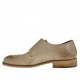 Chaussure élégant pour hommes avec deux boucles et bout droit en cuir beige - Pointures disponibles:  49, 50
