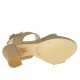 Damen Plattform Sandale mit Knöchelriem aus dunkel beige Leder mit Absatz 9 - Verfügbare Größen:  42