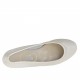 Ballerina in pelle perlata colore avorio tacco 1 - Misure disponibili: 32