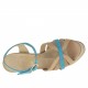 Femme plateforme sandale avec t-courroie en daim beige et bleu clair - Pointures disponibles:  42