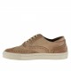 Chaussure derby sportif à lacets avec bout golf pour hommes en cuir taupe - Pointures disponibles:  36