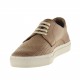 Chaussure sportif à lacets pour hommes en cuir imprimé tressé beige terre  - Pointures disponibles:  36