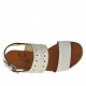 Woman's sandal with studs in white silver leather heel 1 - Available sizes:  32