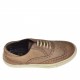 Chaussure derby sportif à lacets avec bout golf pour hommes en cuir taupe - Pointures disponibles:  36