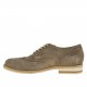 Scarpa casual derby stringata con lavorazione Brogue da uomo in camoscio sabbia - Misure disponibili: 47