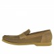 Mocassin pour hommes en cuir nubuck taupe et cuir beige - Pointures disponibles:  48, 51