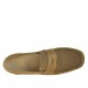 Mocasino deportivo para hombre en nubuk gris pardo y piel beis - Tallas disponibles:  48, 51
