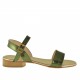 Woman's strap sandal in green patent leather heel 2