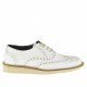 Zapato para mujer con cordones y cuña en piel de color blanco