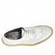 Zapato para mujer con cordones y cuña en piel de color blanco - Tallas disponibles:  45