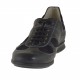 Chaussure sportif à lacets pour hommes en daim et cuir noir - Pointures disponibles:  46, 47