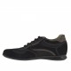 Scarpa stringata da uomo in camoscio e tessuto nero e pelle taupe - Misure disponibili: 46, 47