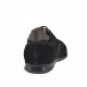 Zapato deportivo para hombre en gamuza y tejido negro y piel gris pardo - Tallas disponibles:  46, 47
