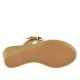 Woman open mules with wedge and platform and buckle in white and beige leather - Available sizes:  42