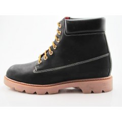 Botin con cordones para hombre en piel negra - Tallas disponibles:  47, 48