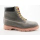 Botin con cordones para hombre en piel de color gris y negro