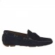Mocasino para hombres con cordones en gamuza azul  - Tallas disponibles:  51