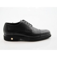 Chaussure à lacets et bout droit pour hommes en cuir noir - Pointures disponibles:  50, 51