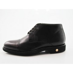 Men's laced shoe boot with captoe in dark brown leather - Available sizes:  50