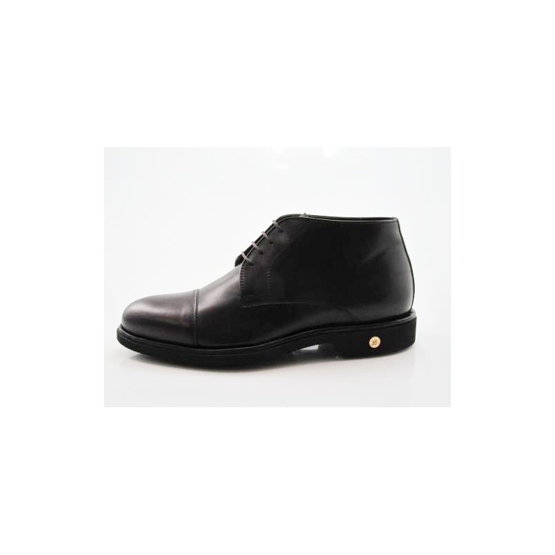Zapato con cordones y puntera para hombre en piel color marron oscuro - Tallas disponibles:  50