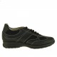 Scarpa da uomo stringata sportiva in pelle e camoscio nero