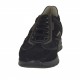 Chaussure sportif à lacets en daim et tissu noir et cuir taupe - Pointures disponibles:  36