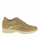 Scarpa da uomo stringata sportiva in camoscio e tessuto beige - Misure disponibili: 36