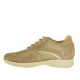 Scarpa da uomo stringata sportiva in camoscio e tessuto beige - Misure disponibili: 36