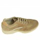 Scarpa da uomo stringata sportiva in camoscio e tessuto beige