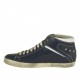 Scarpa da uomo polacchino stringato sportivo in pelle colore blu  -  