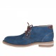 Men's sportive laced ankle shoe in turquoise suede - Available sizes:  46, 52