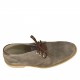 Scarpa da uomo polacchino stringato in pelle scamosciata colore grigio
