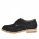 Scarpa casual derby stringata con lavorazioni Brogue da uomo in camoscio blu scuro - Misure disponibili: 46