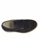 Scarpa casual derby stringata con lavorazioni Brogue da uomo in camoscio blu scuro - Misure disponibili: 46