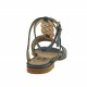 Woman's sandal with anklestrap and rhinestones in blue leather heel 1 - Available sizes:  32