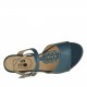 Woman's sandal with anklestrap and rhinestones in blue leather heel 1 - Available sizes:  32