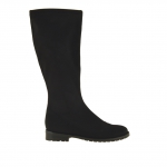 Woman boot in black elastic fabric heel 3 - Available sizes:  31