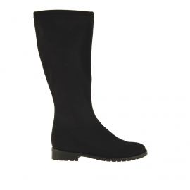 Stivale in tessuto nero elasticizzato impermeabile tacco 3 - Misure disponibili: 31