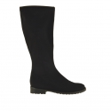 Bottes pour femmes en tissu élastique noir talon 3